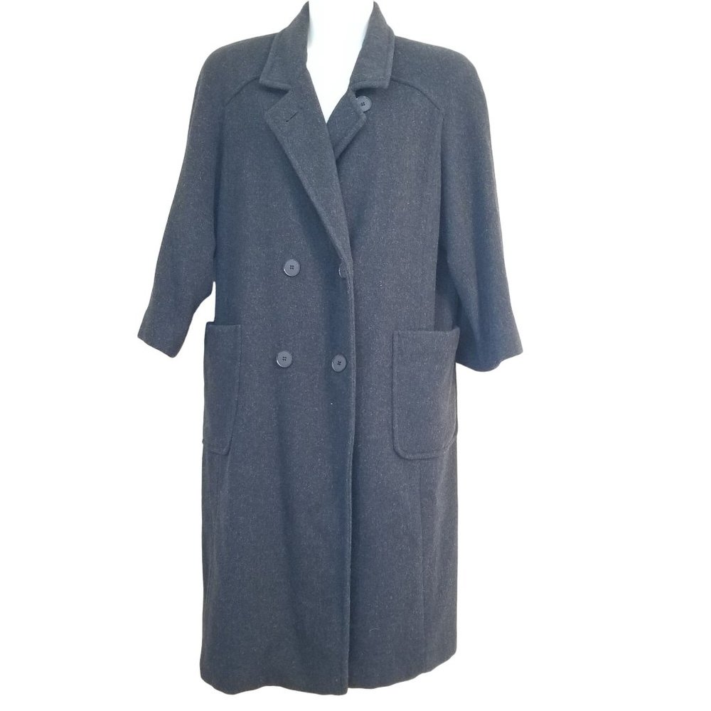 Forecaster Boston 15 16 Charcoal Gray Vintage Double Breasted Wool Trench Coat P